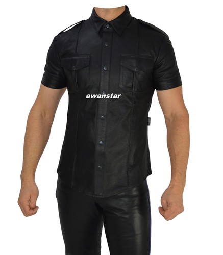Lederhemd slim fit gay - lederhemd,